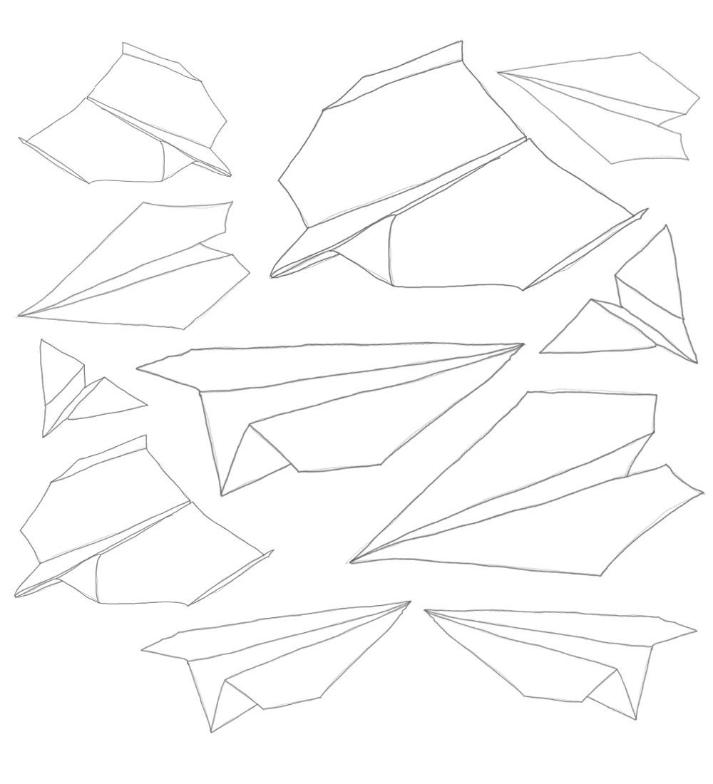 Sebra Muurstickers - 11 stk - Papieren vliegtuigjes - Sebra - OneSize - Muurstickers