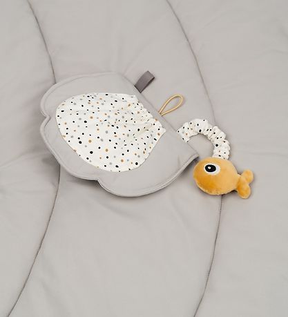 Done By Deer Activity Play Mat - Sea Friends - Grey w. Mustard Y Done By Deer Activity Play Mat - Sea Friends - Grey w. Mustard Y