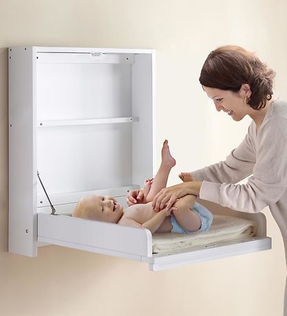 Bino Changing Table - Wall-mounted - Wood - 76x58 cm - White Bino Changing Table - Wall-mounted - Wood - 76x58 cm - White