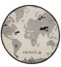 OYOY Rug - 135 cm - World - Off-white/Black OYOY Rug - 135 cm - World - Off-white/Black