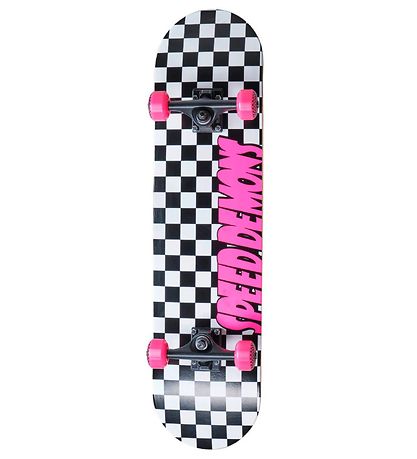 Speed Demons Skateboard - 7.75'' - Checkers Complete - Pink
