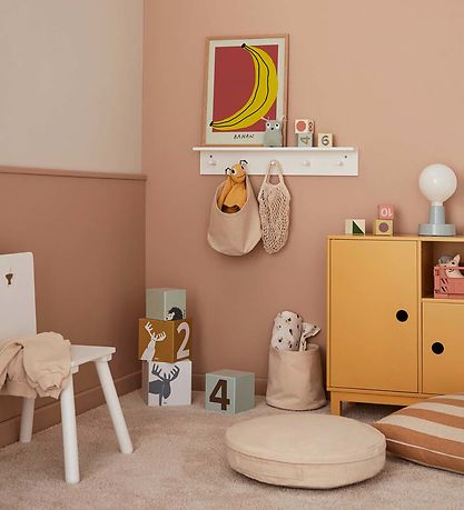 Kids Concept Shelf w. Wall Hooks - 60x10 cm - Wood - White Kids Concept Shelf w. Wall Hooks - 60x10 cm - Wood - White