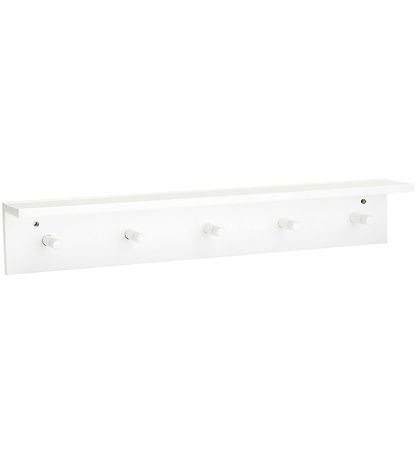 Kids Concept Shelf w. Wall Hooks - 60x10 cm - Wood - White Kids Concept Shelf w. Wall Hooks - 60x10 cm - Wood - White