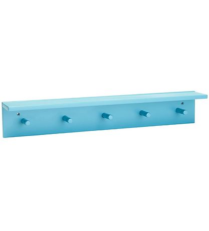 Kids Concept Plank m. Wandhaken - 60x10 cm - Hout - Turkoois