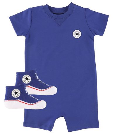 Converse Set - Summer Romper/Socks - Converse Blue Converse Set - Summer Romper/Socks - Converse Blue