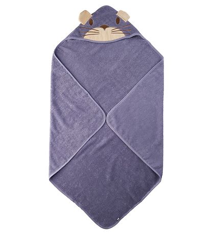Pippi Baby Baby towel - 83x83 cm - Lavender w. Cat Pippi Baby Baby towel - 83x83 cm - Lavender w. Cat