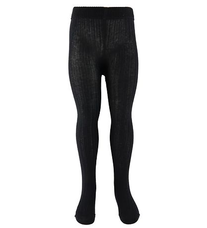 Minymo Tights - 2-Pack - Solid Rib - Black/Grey Melange