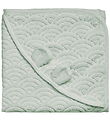 Cam Cam Baby towel - 80x80 cm - Dusty Green w. Ears