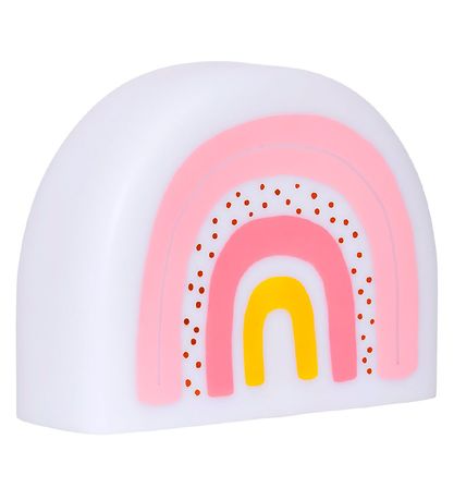 A Little Lovely Company Night Lamp - 21 cm - Rainbow - White/Ros