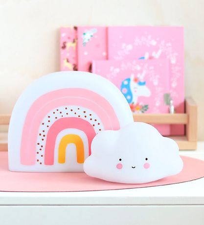 A Little Lovely Company Night Lamp - 21 cm - Rainbow - White/Ros