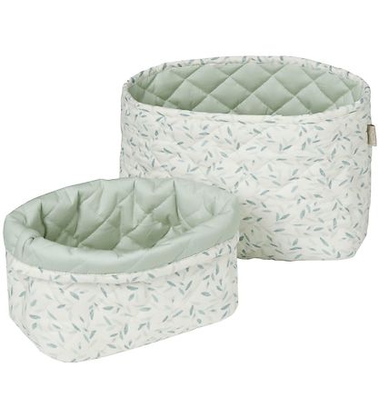 Cam Cam Storage Baskets - 2 pcs - Green Leaves Cam Cam Storage Baskets - 2 pcs - Green Leaves
