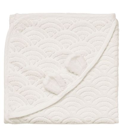 Cam Cam Hooded Towel - 80x80 - Off-White w. Ears