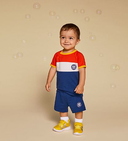 Hummel T-Shirt - hmlAnton - Oranje/Navy Hummel T-Shirt - hmlAnton - Oranje/Navy