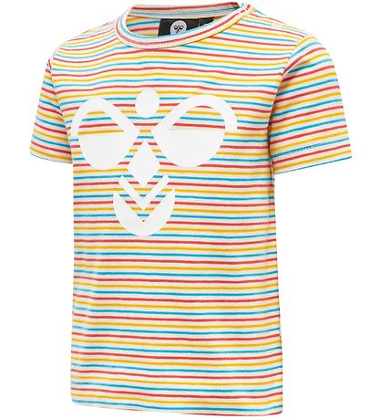 Hummel T-shirt - hmlAlex - White w. Stripes