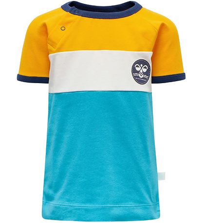 Hummel T-shirt - hmlAnton - Yellow/Turquoise Hummel T-shirt - hmlAnton - Yellow/Turquoise