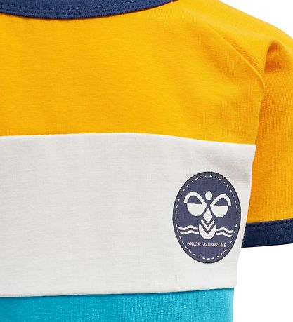 Hummel T-shirt - hmlAnton - Yellow/Turquoise Hummel T-shirt - hmlAnton - Yellow/Turquoise