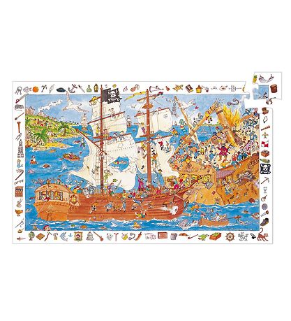 Djeco Puzzle - 100 Pieces - Pirate Ship Djeco Puzzle - 100 Pieces - Pirate Ship