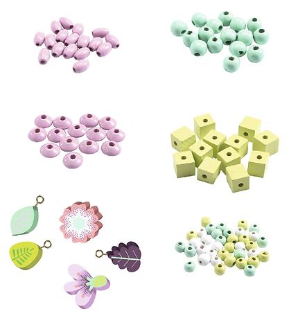 Djeco Wooden Beads - 450 pcs. Flowers and Plants Djeco Wooden Beads - 450 pcs. Flowers and Plants