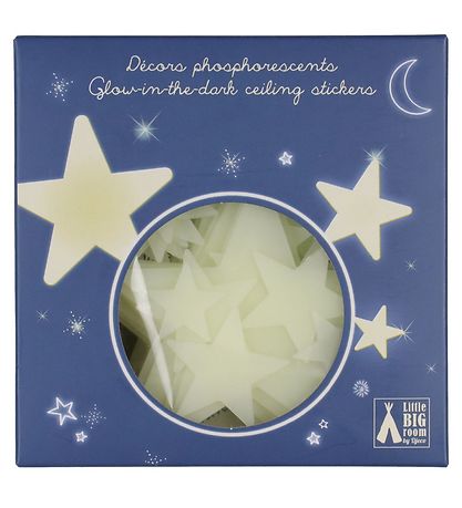 Djeco Wall Decoration - 65 pcs - Glow-In-The-Dark Stars