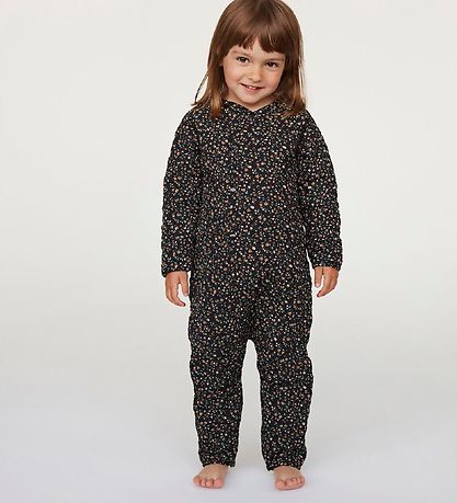 Petit by Sofie Schnoor Jumpsuit - Fiola - Black w. Flowers
