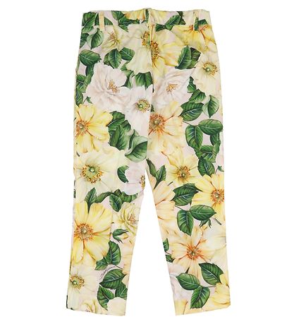 Dolce & Gabbana Trousers - Yellow w. Flowers Dolce & Gabbana Trousers - Yellow w. Flowers