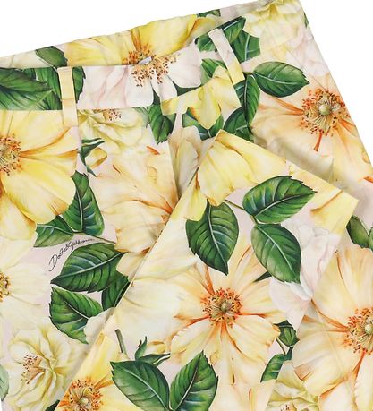 Dolce & Gabbana Trousers - Yellow w. Flowers Dolce & Gabbana Trousers - Yellow w. Flowers