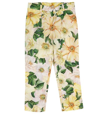 Dolce & Gabbana Trousers - Yellow w. Flowers Dolce & Gabbana Trousers - Yellow w. Flowers
