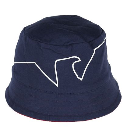 Emporio Armani Bucket Hat - Reversible - Red/Navy w. Print