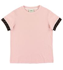 Fendi T-shirt - Rose w. Logo Bands Fendi T-shirt - Rose w. Logo Bands