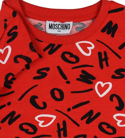 Moschino T-Shirt - Rouge av. Imprimé Moschino T-Shirt - Rouge av. Imprimé