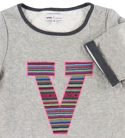 Hust and Claire Dress - Wilde - Grey Melange w. Embroidery Hust and Claire Dress - Wilde - Grey Melange w. Embroidery