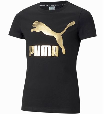 Puma T-skjorte - Klassikere - Svart m. Gullfarget trykk