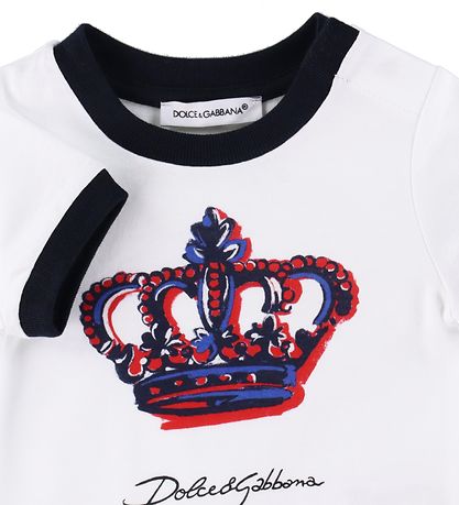 Dolce & Gabbana Romper s/s - Wit m. Kroon