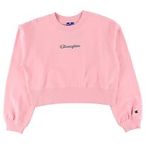 Champion Fashion Sweatshirt - Cropped - Rose w. Logo Champion Fashion Sweatshirt - Cropped - Rose w. Logo