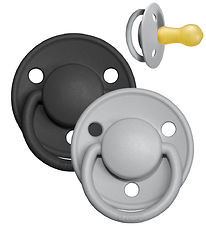 BIBS De Lux Pacifiers - Size 2 - 2-Pack - Round - Cloud/Black