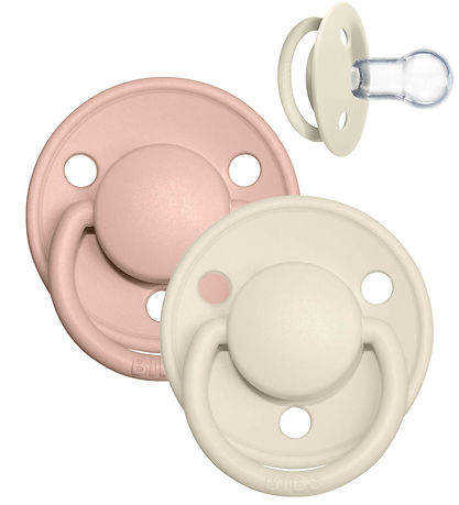 BIBS De Lux Pacifiers - Onesize - 2-Pack - Round - Ivory/Blush