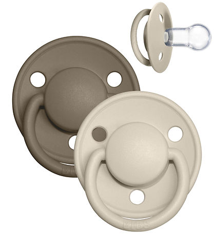BIBS De Lux Spenen - Eén maat - 2-pack - Rond - Vanilla/Dark Oak
