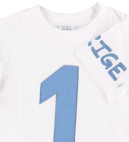 T-Shirt Hust and Claire - Arthur - Blanc av. Suède