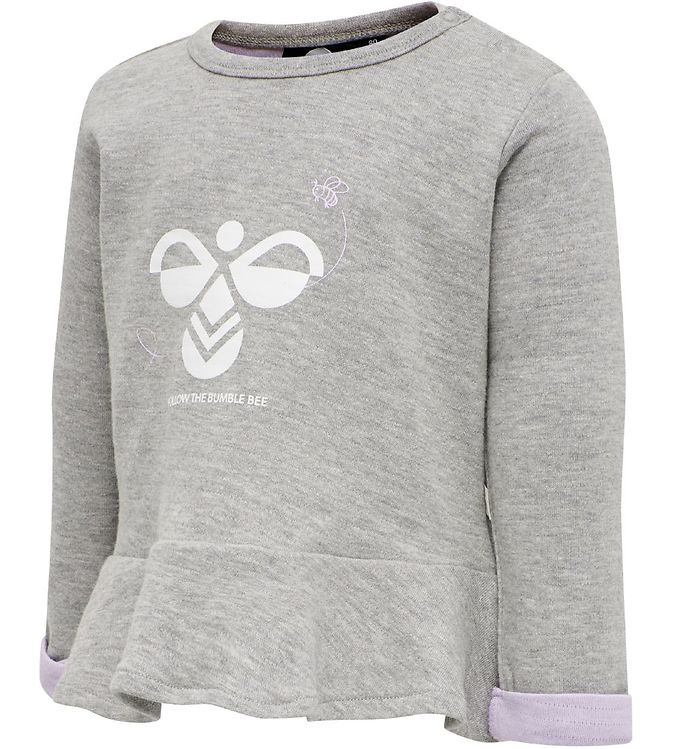 Hummel Sweatshirt - hmlAlberte - Grå m. Tryck