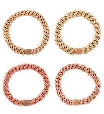 Kknekki Elastic Hair Bands - 4-Pack - Beige/Pink