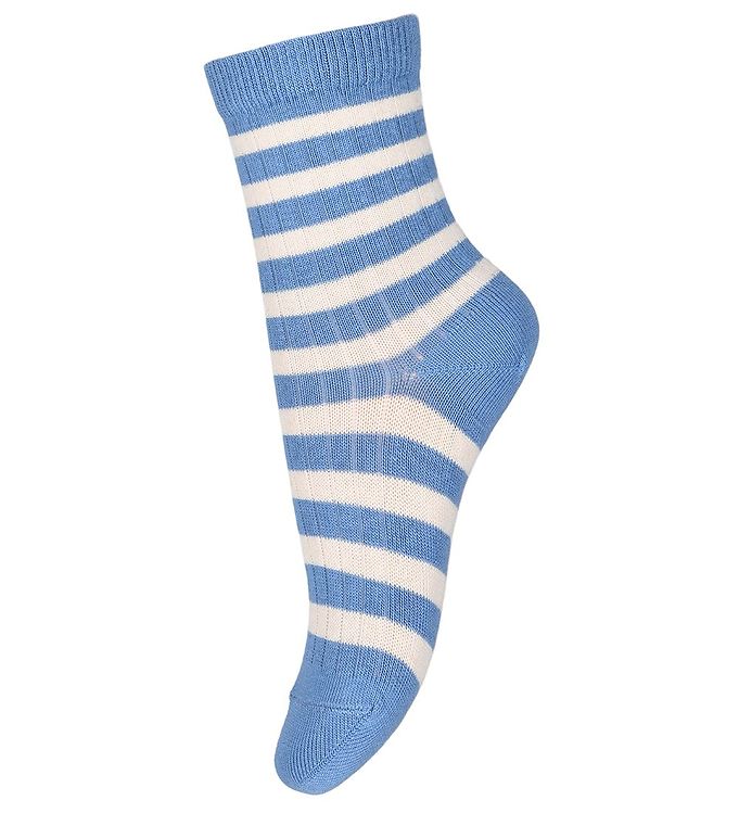 MP Strumpor - Eli - Off White/Blå m. Ränder