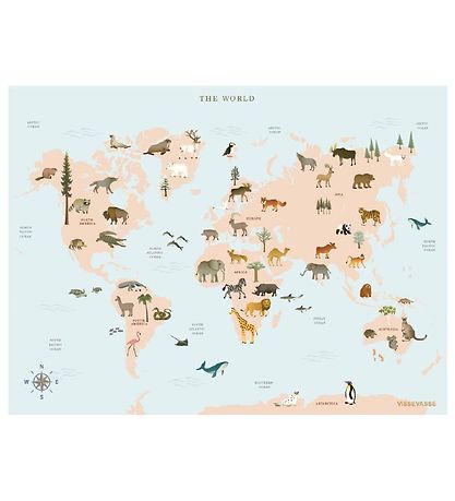 Vissevasse Poster - 30x40 - World Map Animal
