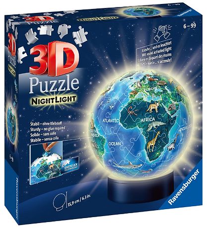 Ravensburger 3D Jigsaw Puzzle - 72 Bricks - Globe Nightlight Ravensburger 3D Jigsaw Puzzle - 72 Bricks - Globe Nightlight