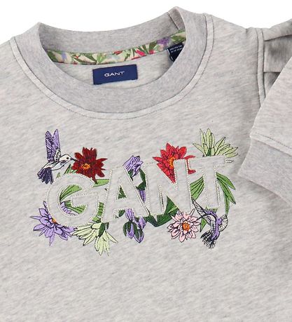 GANT Mekko - Flower Logo - Vaaleanharmaa melange, Kukat
