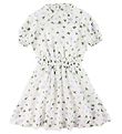 Emporio Armani Kleid - Seide - Weiß m. Blumen Emporio Armani Kleid - Seide - Weiß m. Blumen