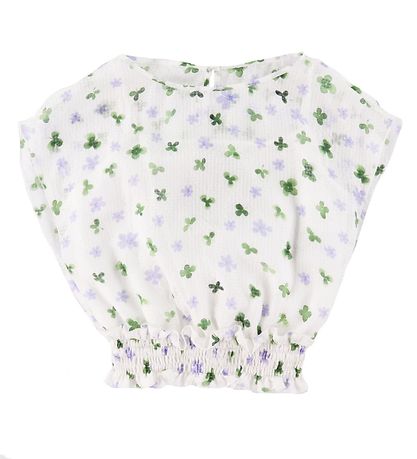 Emporio Armani Top - Silk - White w. Flowers