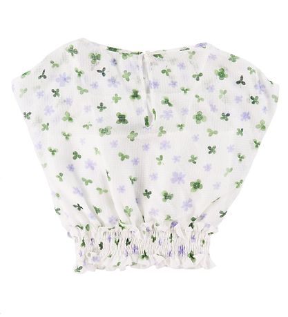 Emporio Armani Top - Silk - White w. Flowers