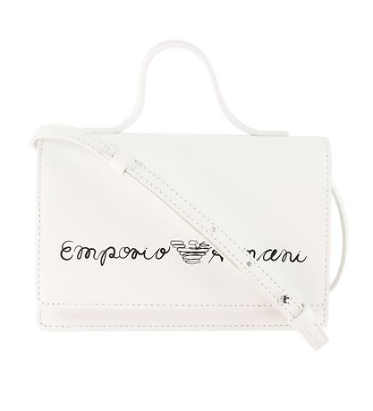 Emporio Armani Skulderveske - Hvit m. Signatur Emporio Armani Skulderveske - Hvit m. Signatur