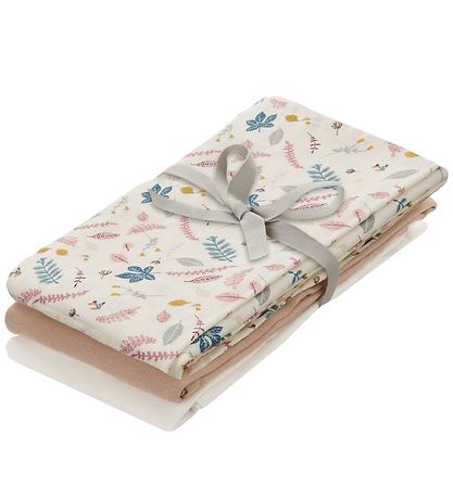 Cam Cam Muslin Cloths - 3-Pack - Mix Pressed Leaves/Dusty Rose/C