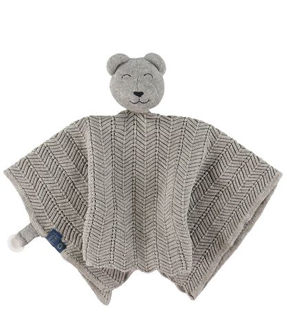 Doudou Smallstuff - 35x35 cm - Gris Chiné av. Peluche